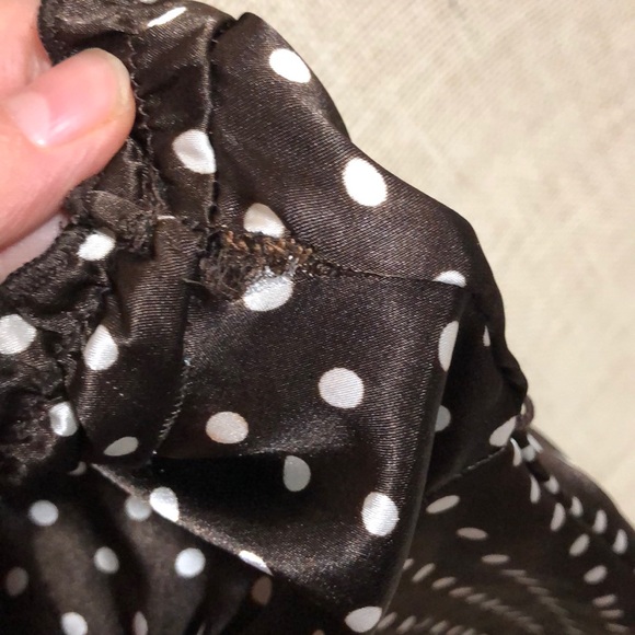 Silky brown and white pokadot top - Picture 3 of 4